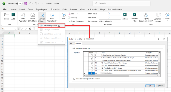 Save file on EShare