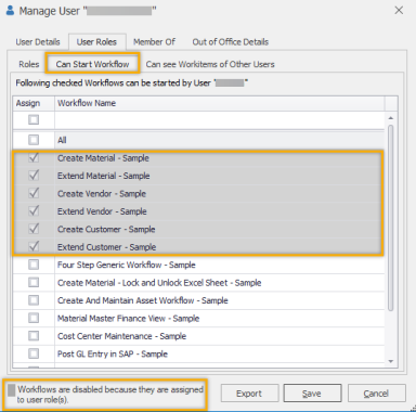 Can Start Workflow tab