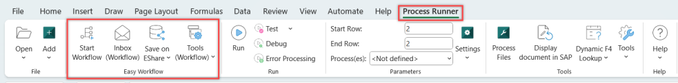 Process Runner tab