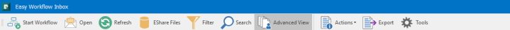Toolbar in Inbox window