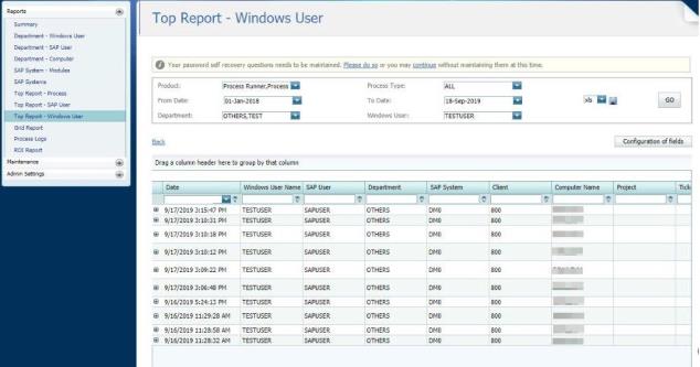 Detailed report of Top Report - Windows User