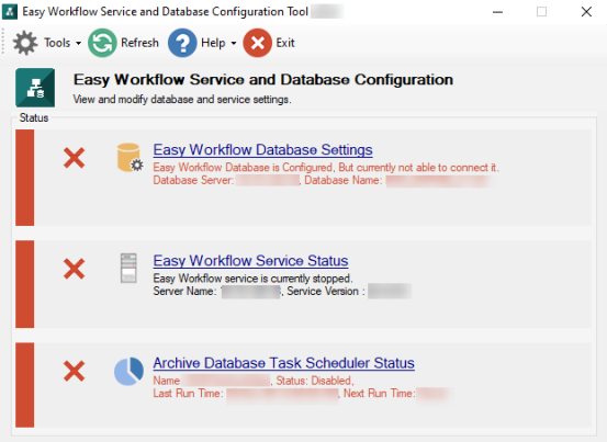 Configure Easy Workflow Database – Process Runner