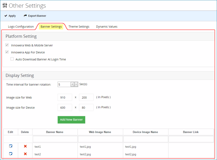 Banner-settings