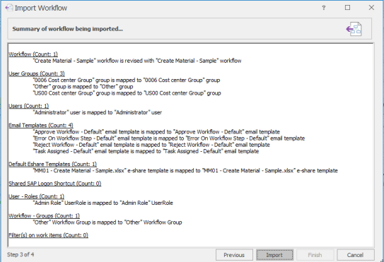 Import Workflow Summary